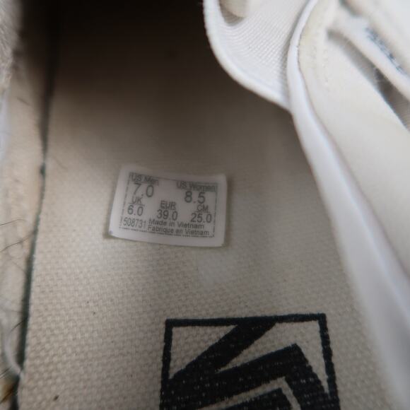 Vans Shoes Womens 8.5 Classic Slip On Casual Sneakers White Canvas Skate Active - Picture 11 of 11